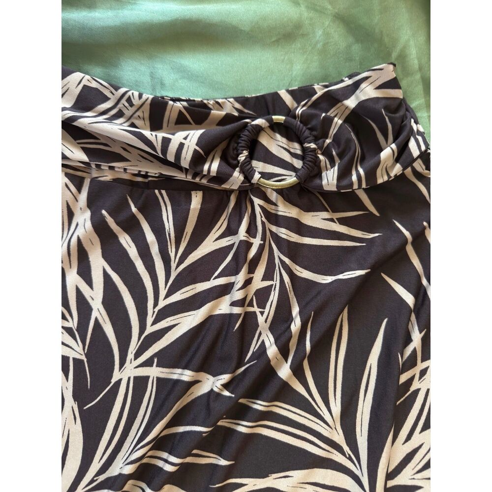 New with Tags Robert Louis Palm Leaf Maxi Skirt with O-Ring Detail
